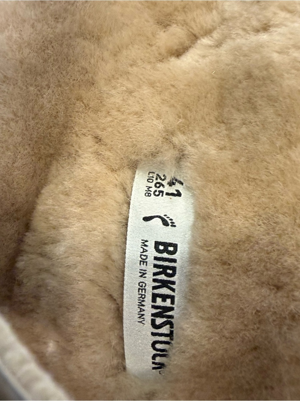 Birkenstock Arizona Genuine Shearling Slide Sandal Taupe Size W-10 M-8 EU 41 NWT - Picture 6 of 13